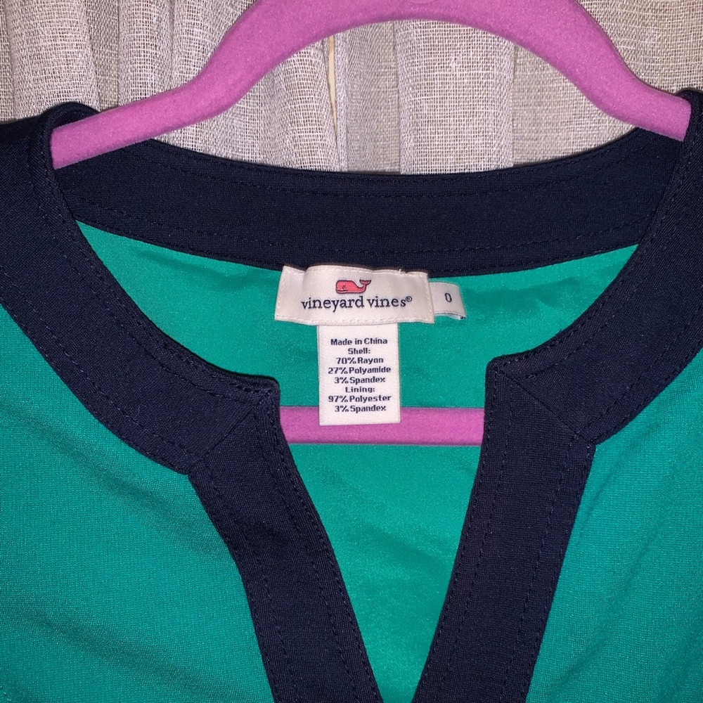 Vineyard Vines Kelly Green 3/4 Sleeve Dress
